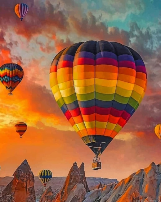 Colorful Air Balloons Painting By Numberss.png