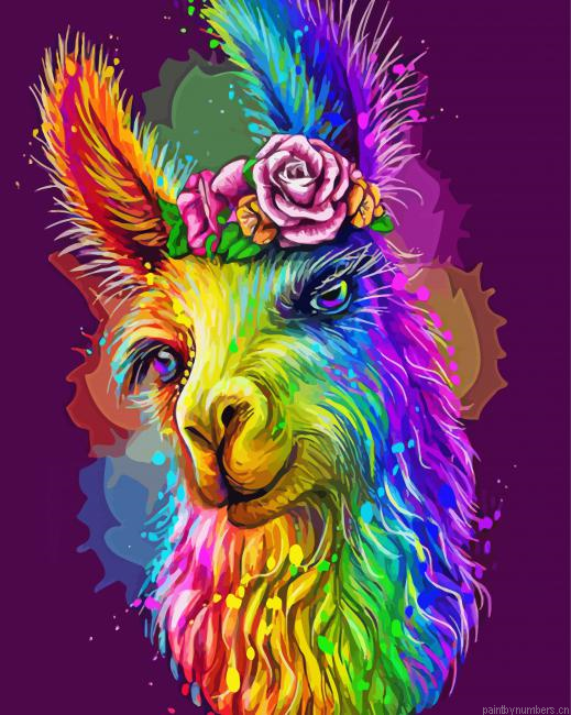 Colorful Alpaca Painting By Numberss.png