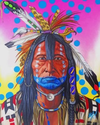 Colorful Amerindian Man Painting By Numberss.png
