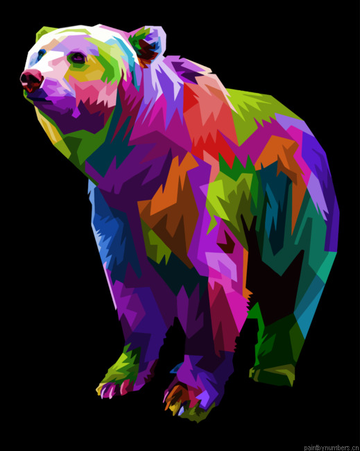 Colorful Bear Pop Art Painting By Numberss.png