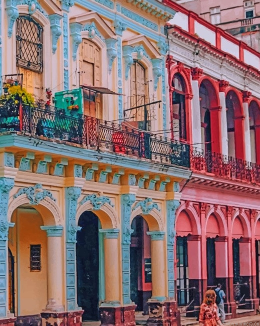 Colorful Buildings Cuba Cities Painting By Numberss.png