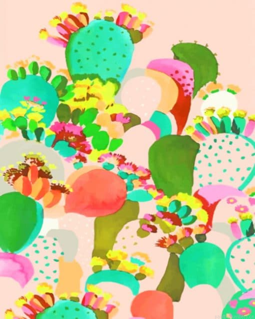 Colorful Cactus Illustration Painting By Numbers.png