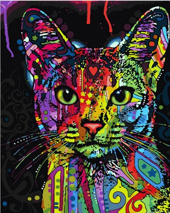 Colorful Cat Animals Painting By Numbers.png