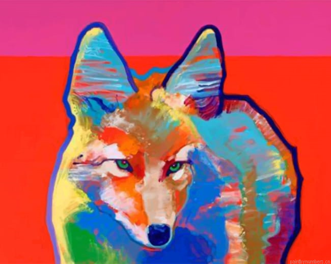 Colorful Coyote Painting By Numberss.png