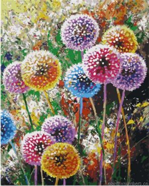 Colorful Dandelion Painting By Numbers.png