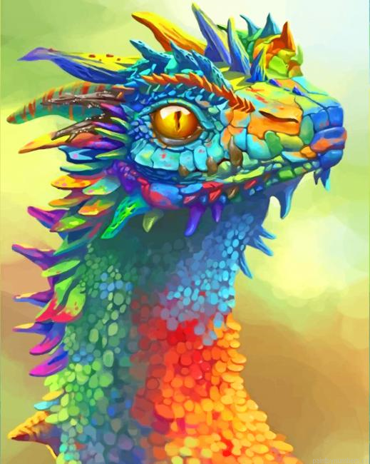 Colorful Dragon Animals Painting By Numberss.png