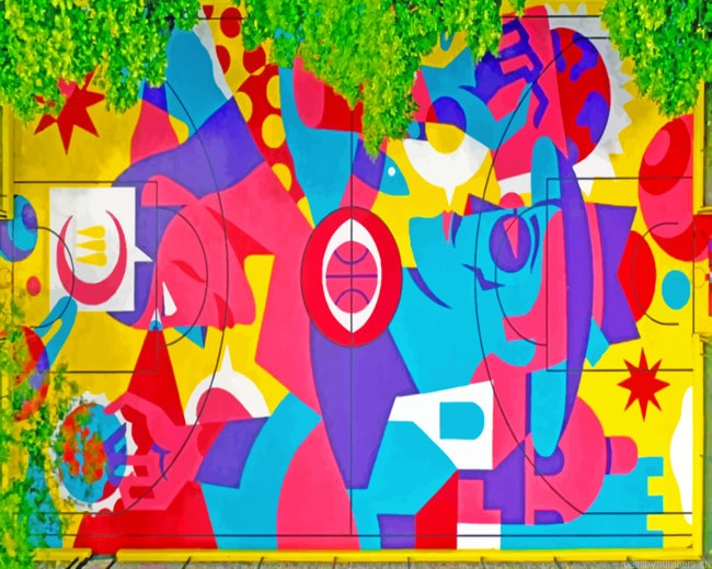 Colorful Drawing In The Court Painting By Numbers.png