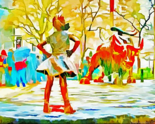 Colorful Fearless Girl Bull Painting By Numberss.png