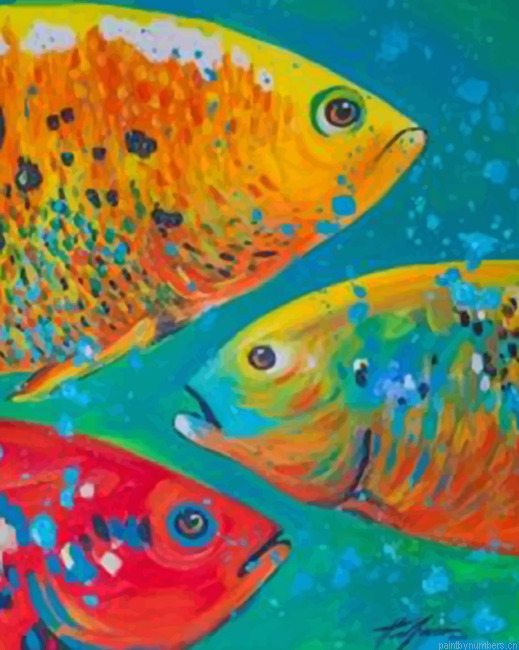 Colorful Fishes Painting By Numberss.png