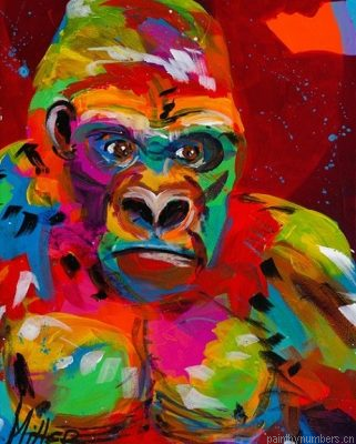 Colorful Gorilla Art Painting By Numberss.png