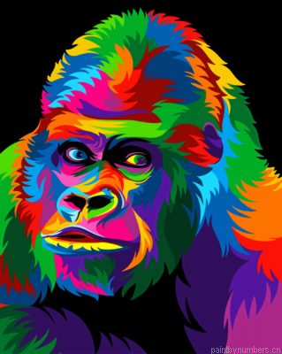 Colorful Gorilla Painting By Numberss.png