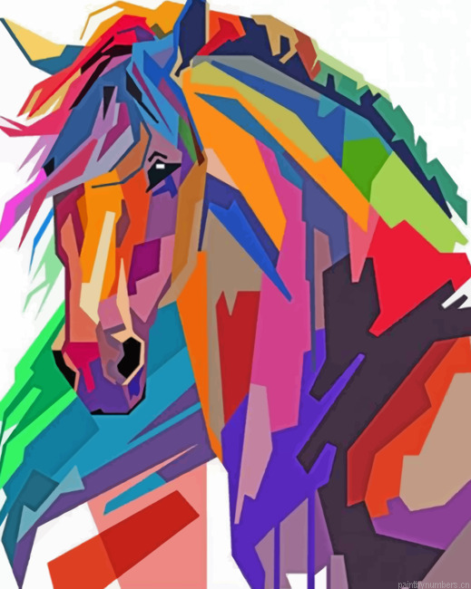 Colorful Horse Animal Painting By Numberss.png