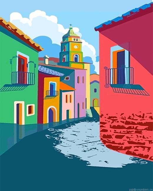 Colorful Houses Painting By Numbers.png