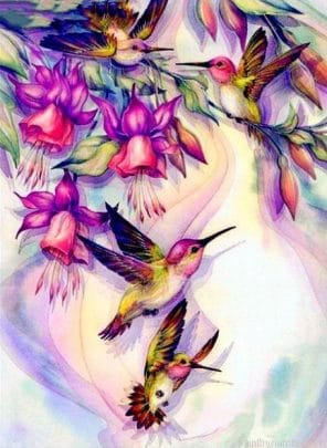 Colorful Hummingbirds Painting By Numbers.png