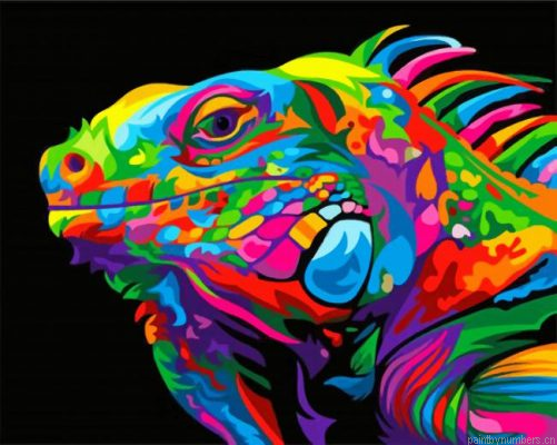 Colorful Iguana Painting By Numbers.png