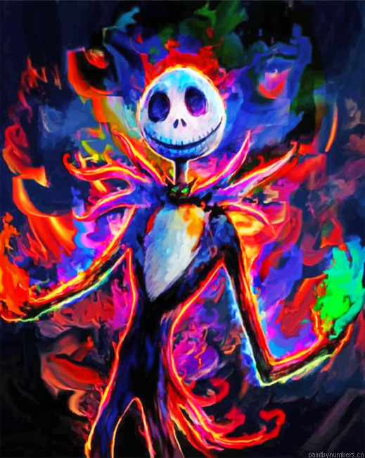 Colorful Jack Nightmare Before Christmas Painting By Numberss.png
