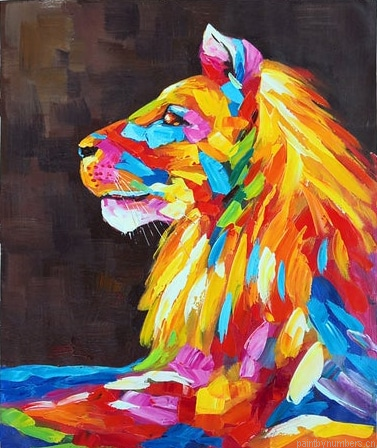 Colorful King Lion Painting By Numberss.png