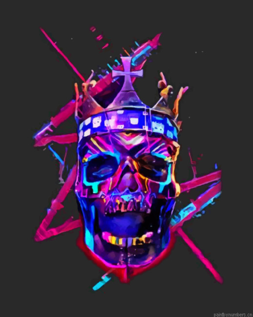 Colorful King Skull Painting By Numberss.png