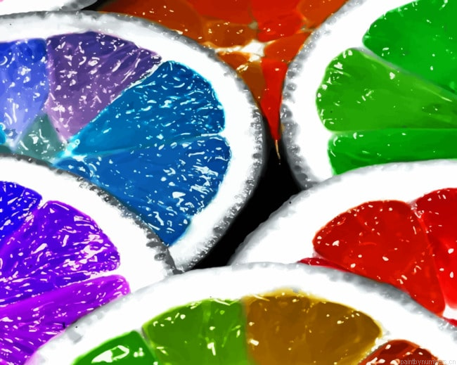 Colorful Lemons Fruits Painting By Numberss.png