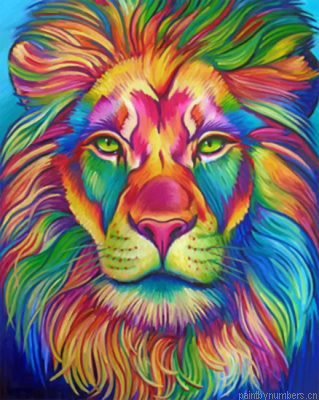 Colorful Lion Animal Painting By Numbers.png