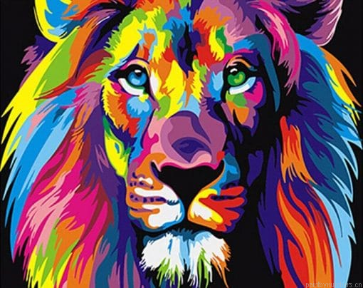 Colorful Lion Animals Painting By Numbers.png
