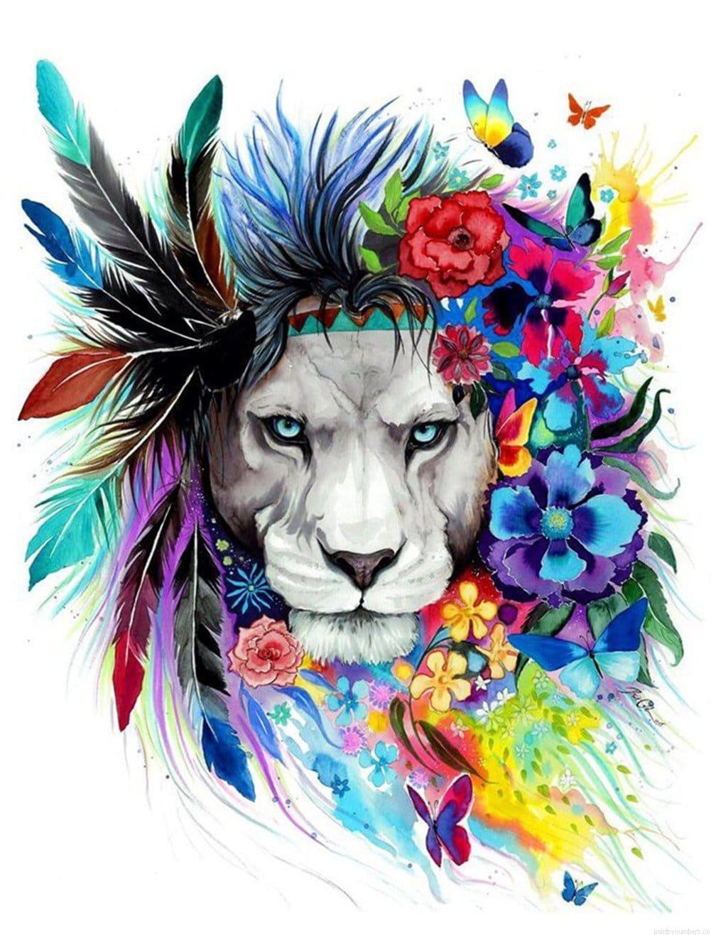 Colorful Lion King Painting By Numberss.png