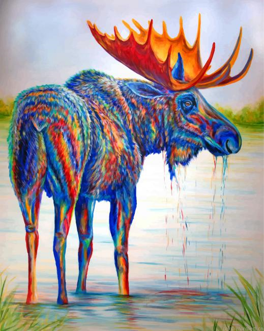 Colorful Moose Art Painting By Numberss.png