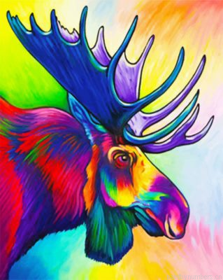 Colorful Moose Painting By Numberss.png