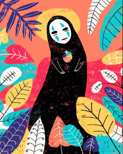 Colorful No Face Spirited Away Painting By Numberss.png