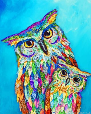 Colorful Owls Art Painting By Numberss.png