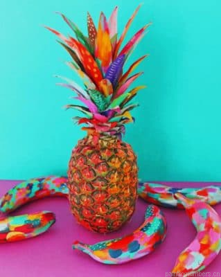 Colorful Pineapple And Bananas Painting By Numberss.png