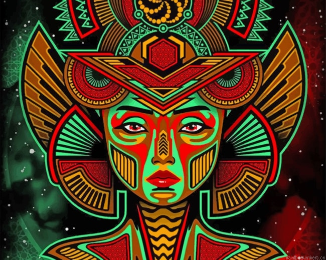 Colorful Psychedelic Woman Painting By Numbers.png