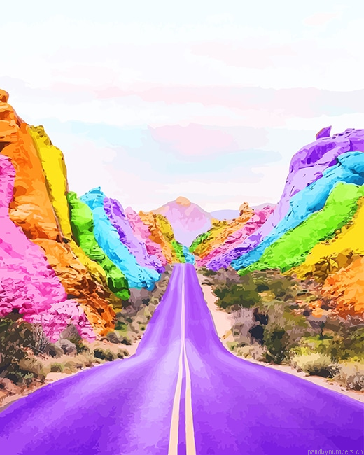 Colorful Road Painting By Numberss.png