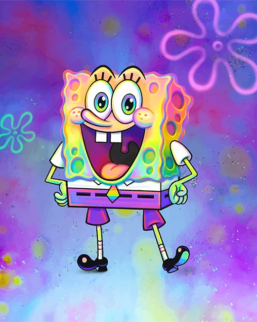 Colorful Spongebob Cartoon Painting By Numbers.png