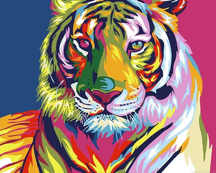 Colorful Tiger Animals Painting By Numbers.png