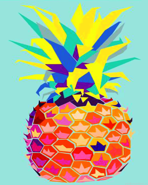 Colorful Tropical Pineapple Painting By Numbers.png