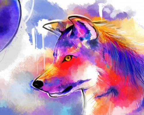 Colorful Wolf Painting By Numbers.png