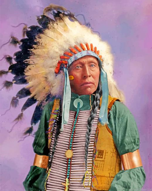 Colorize Native American Indian Chief Painting By Numbers.png