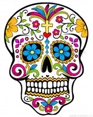 Cool Candy Skull Painting By Numbers.png