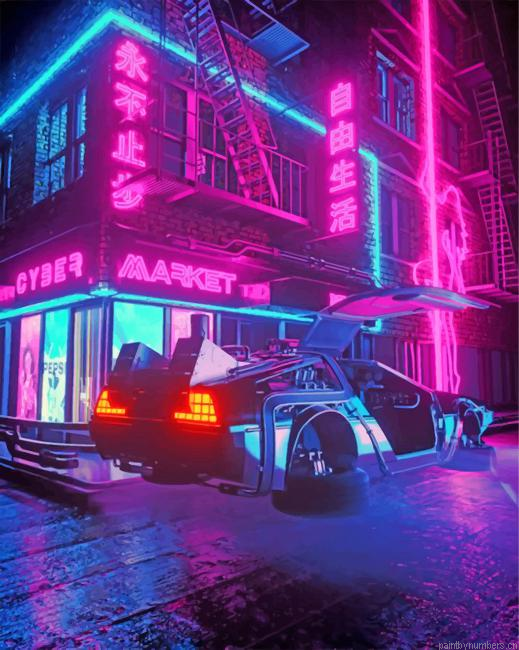 Cool Delorean Painting By Numberss.png