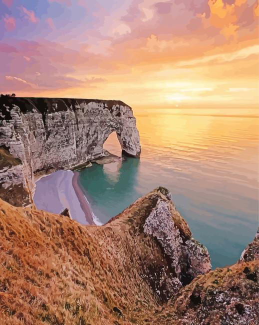 Cool Etretat Sunset Painting By Numberss.png