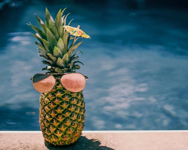 Cool Pineapple Fruits Painting By Numberss.png