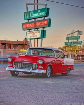 Cool Red Car Vintage Painting By Numbers.png