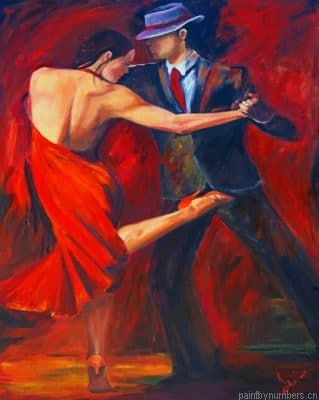 Couple Dancing Tango Romance And Love Painting By Numbers.png