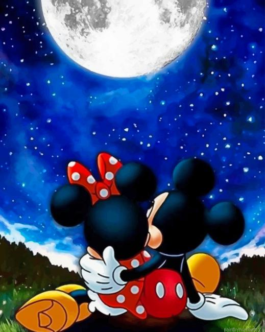 Couple Disney Mickey And Minnie Cartoons Painting By Numbers.png