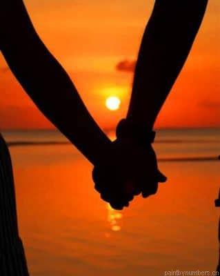 Couple Holding Hands Silhouette Painting By Numbers.png