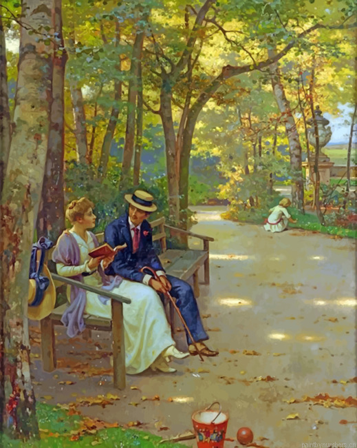 Couple In A Garden Painting By Numberss.png