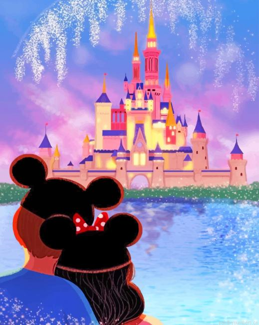 Couple In Disneyland Park Painting By Numberss.png