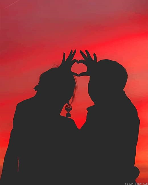 Couple In Love Silhouette Painting By Numberss.png