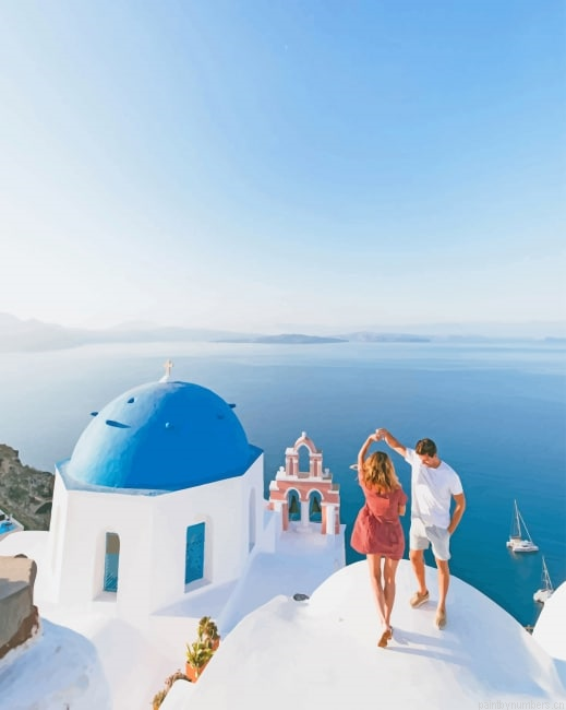 Couple In Santorini Greece Travel Painting By Numberss.png